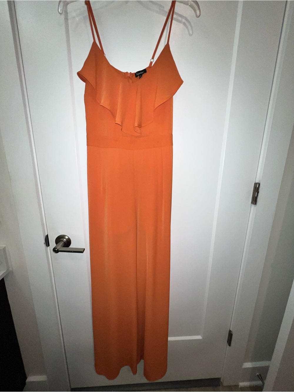 Sleeveless Ruffle Jumpsuit in Orange